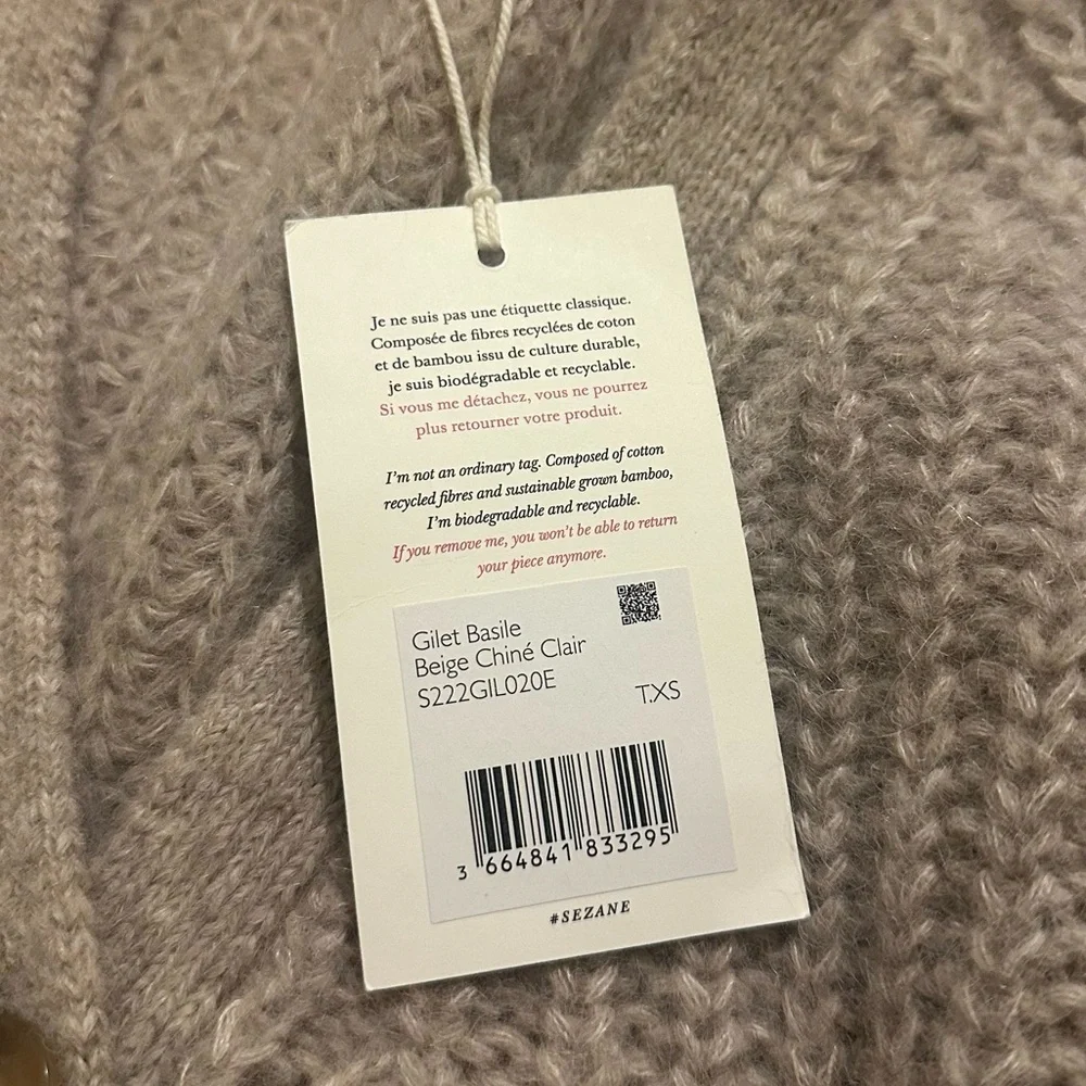 NWTđź’• Sezane Basile Cardigan - Beige XS - Picture 5 of 6
